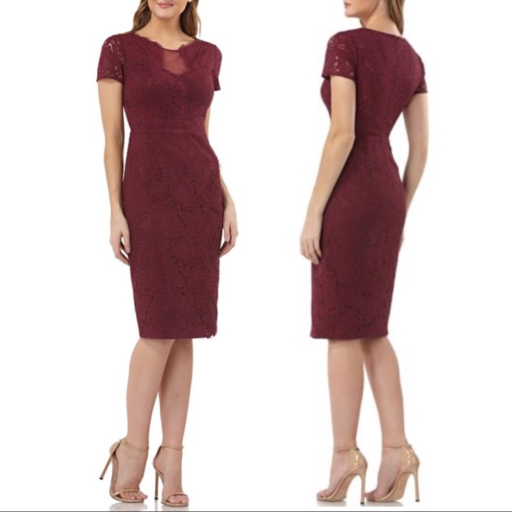 NWT JS Collections Lace Cocktail Dress Dark Berry